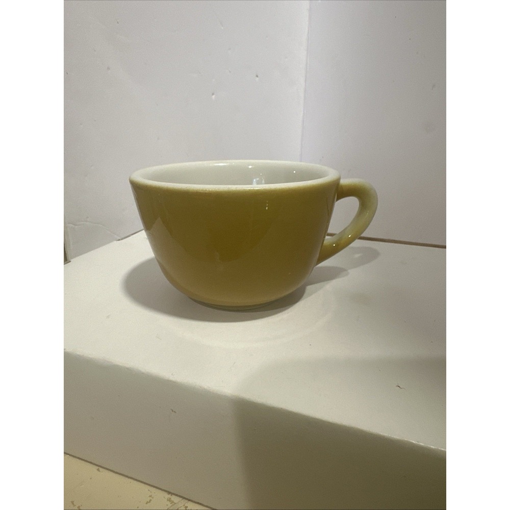 Vintage Jackson China Coffee Mug Restaurant Ware Yellow White Interior